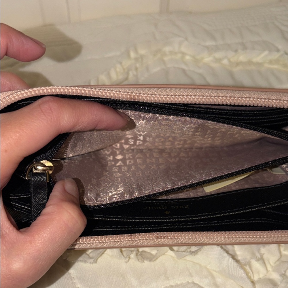 kate spade Rose Gold Glitter Zip Around Wallet - Picture 5 of 7